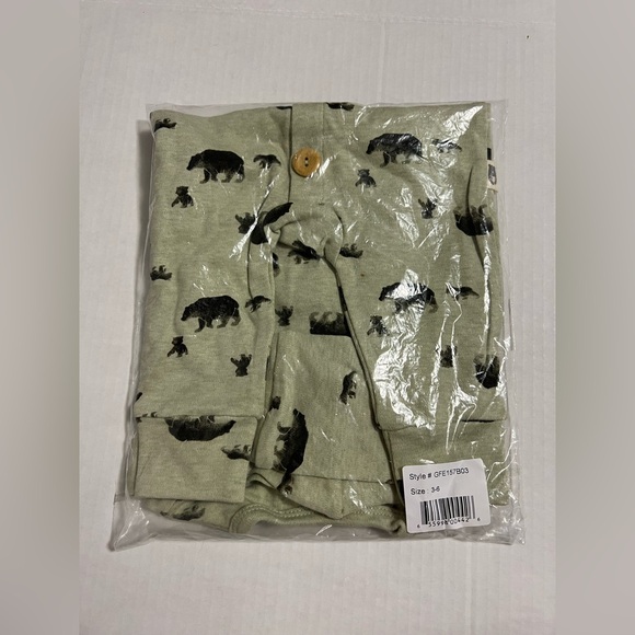 🆕RABBIT + BEAR ORGANIC - 3/6M - NWT - INFANT BOYS 2PC WOODLAND BEAR COVERALL SET - Picture 4 of 6